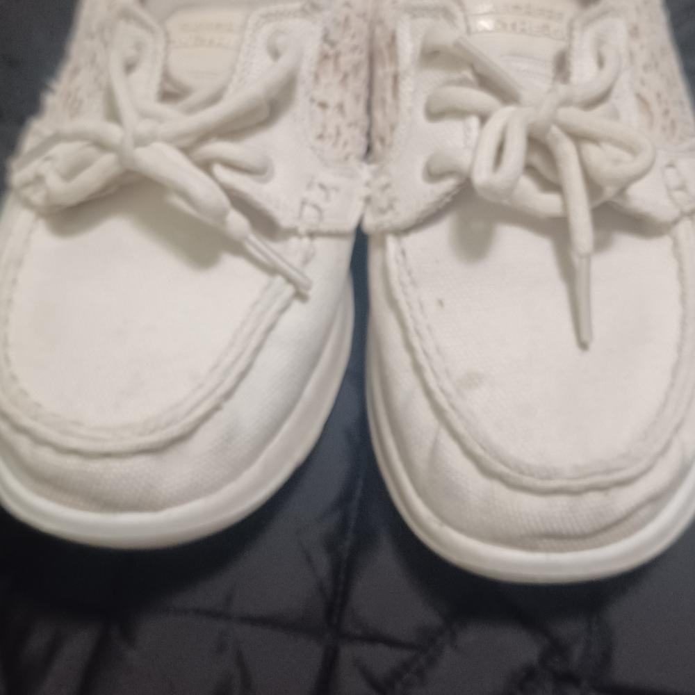 Womens White Lace-Up Shoes